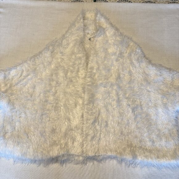Anthropologie Knitted & Knotted Cream Faux Fur Open Front Cardigan - XS - Picture 3 of 4